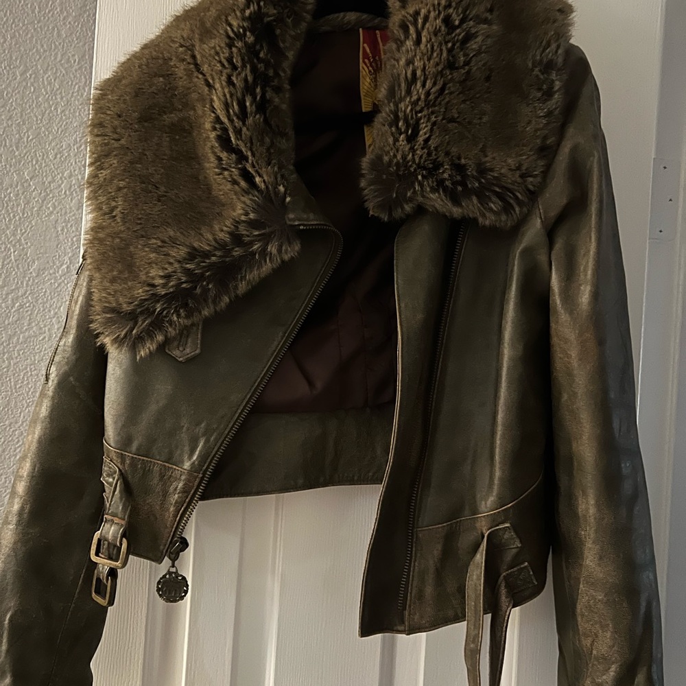 L.A.M.B Gwen Stefani lamb Leather Flight Jacket size 10